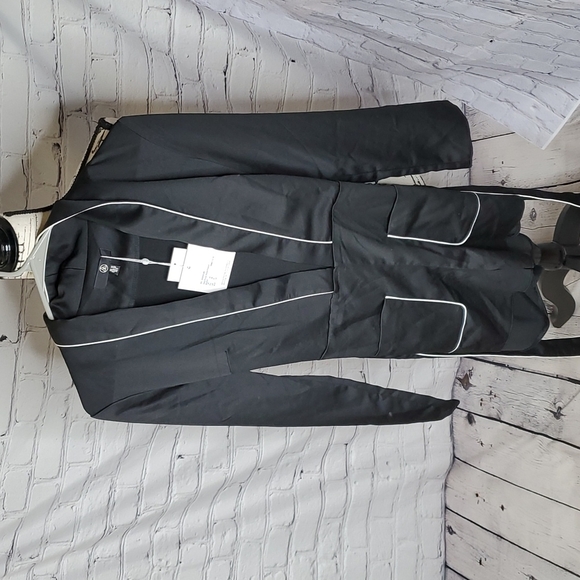 Missguided Pants - Missguided Silky Plunge Playsuit Black Size 6 NWT